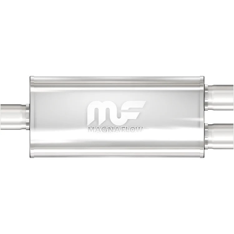 Stainless Muffler 2.5in Inlet/Dual 2.5in Out
