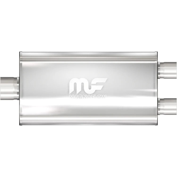 Stainless Muffler 3in Inlet/2.5in Dual Outlet