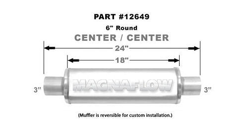 Muffler Stainless 3in Center In/Out