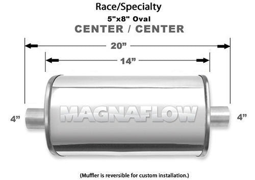 Stainless Race Muffler 4in In/Out