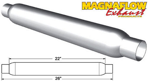 Glass Pack Muffler 2.25in ALuminized Medium