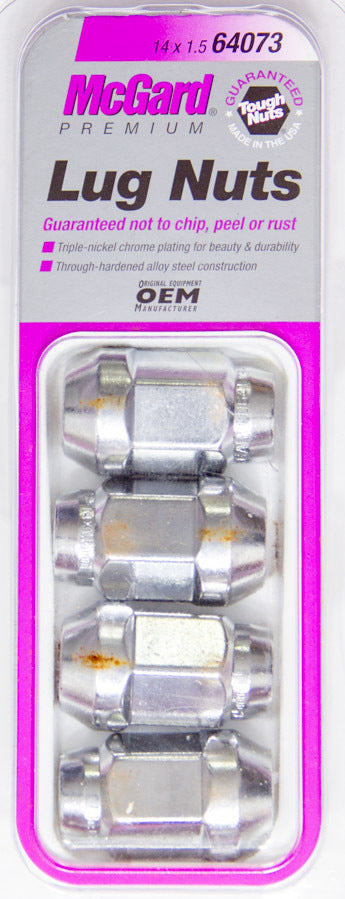 Lug Nuts M14x1.5 4 Pack Chrome Bulge Seat