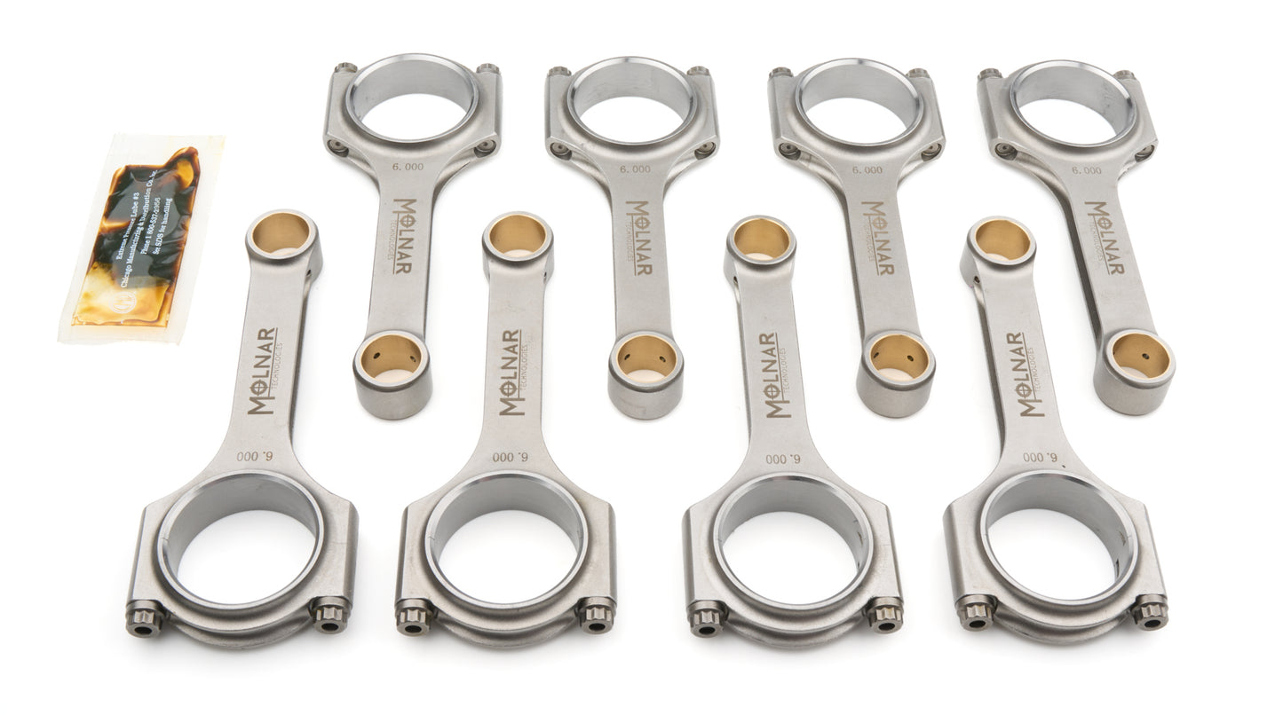 6.000 H-Beam Rod Set SBC Lwt w/2.000 Pin