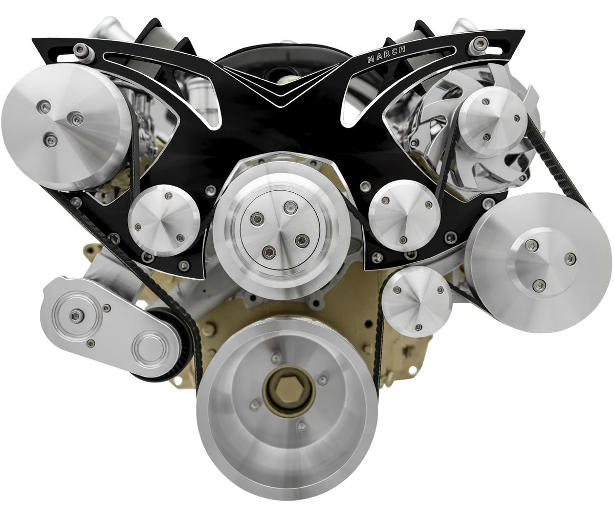 Oldsmobile Style Track Serpentine Kit Black