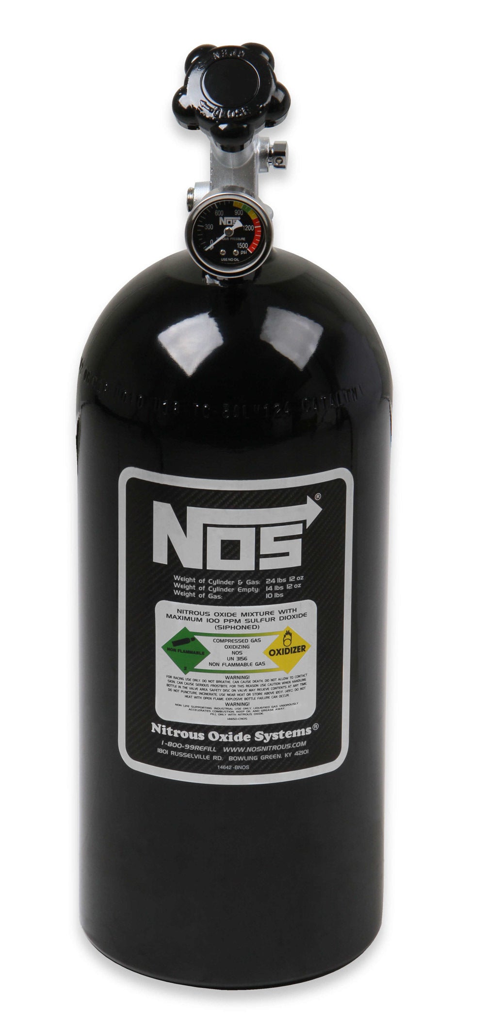 NOS Bottle 10lb w/Super Hi-Flo Valve -  Black