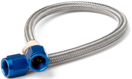 6an Hose w/Blue Fittings 18in Length