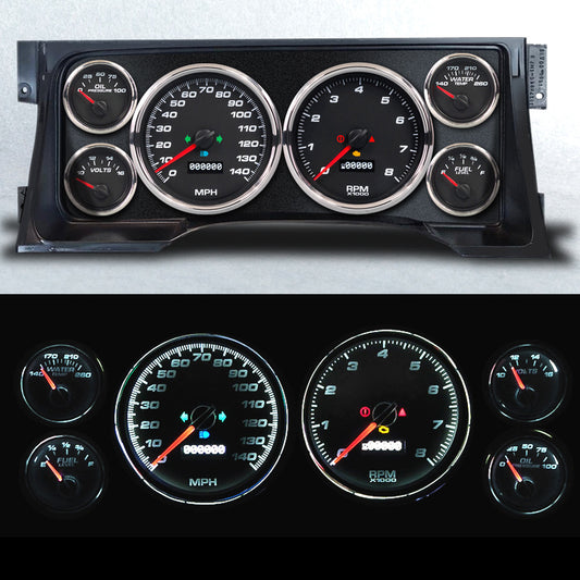 Gauge Kit GM Truck 95-98 Performance Black