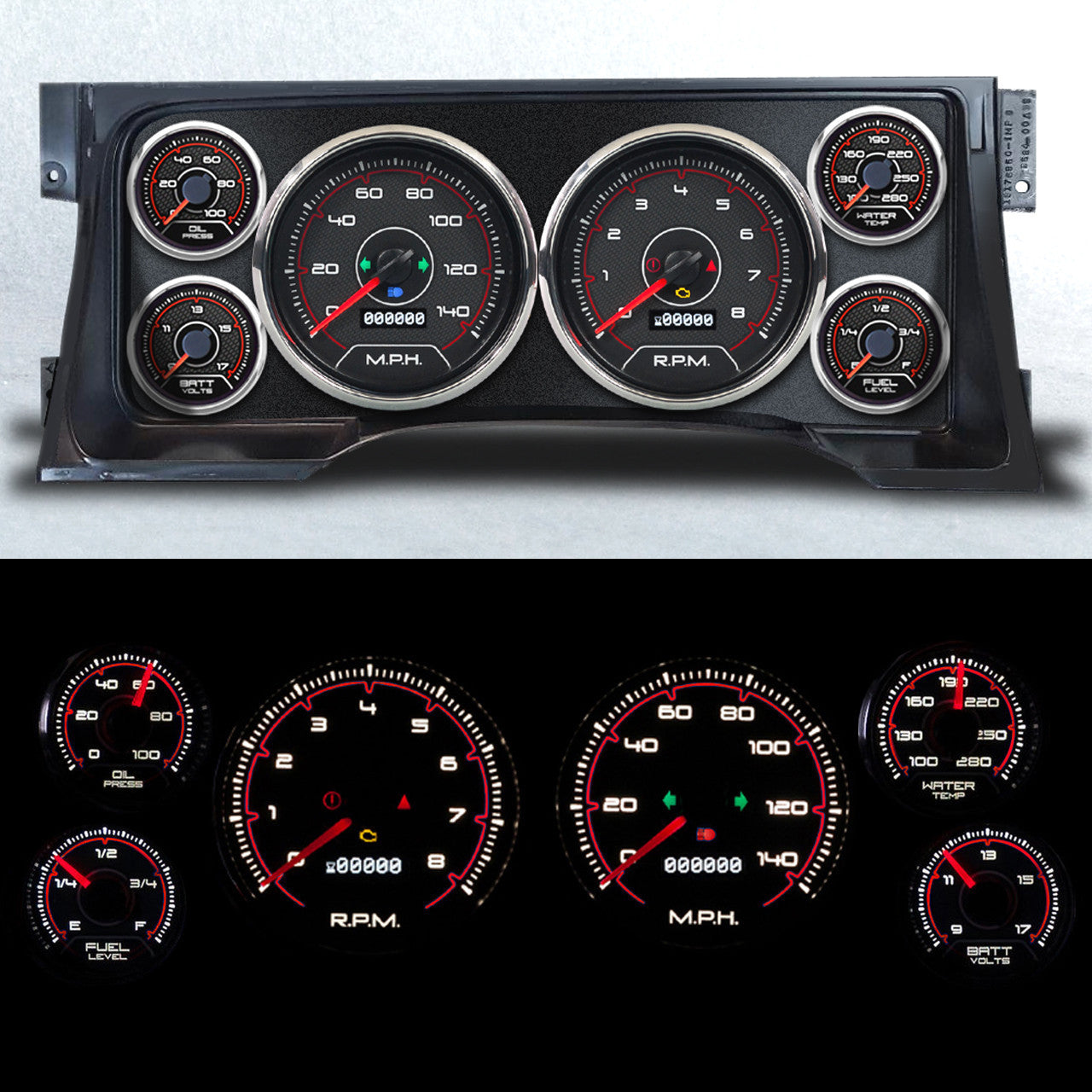 Gauge Kit GM Truck 95-98 CFR Red