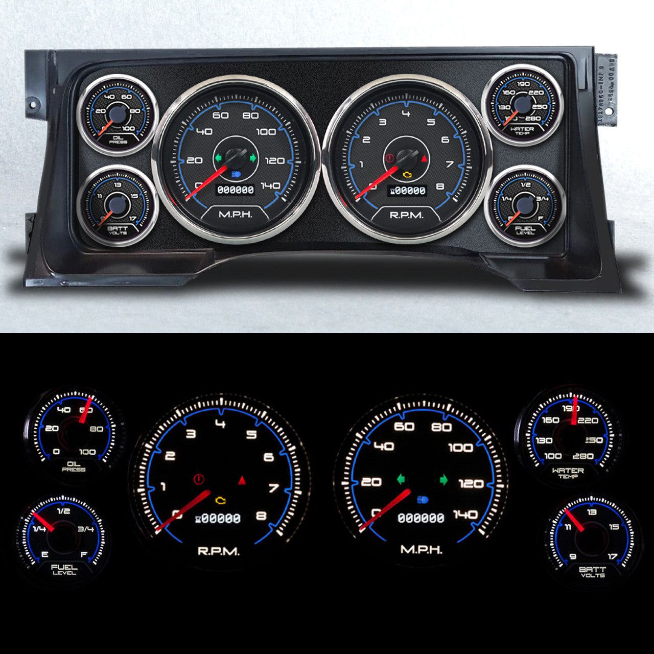 Gauge Kit GM Truck 95-98 CFR Blue