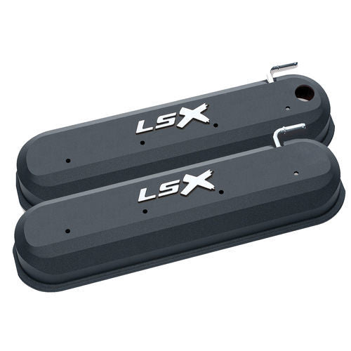 GM LS Valve Covers - Slant Edge Black