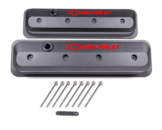 SBC Valve Cover Slant Edge Black Crinkle