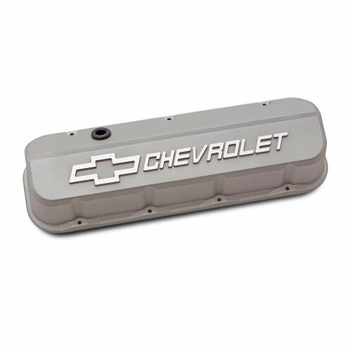 Slant Edge Valve Covers BBC Cast Gray Crinkle