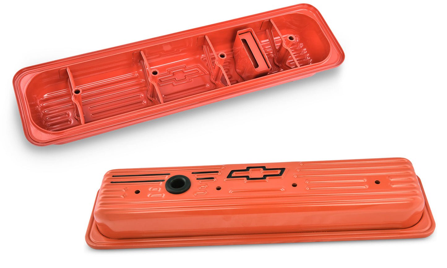 SBC Center Bolt Valve Covers Orange