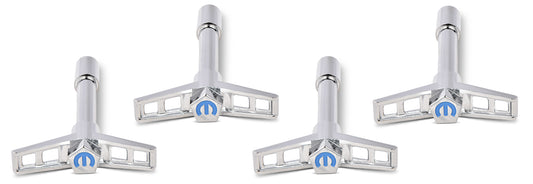 Mopar V/C Wing Nuts Chrome Blue Emblem