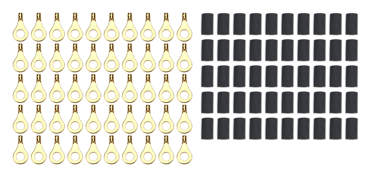 Ring Terminal 1/4in 18- 22 Ga w/Heat Shrink 50pk