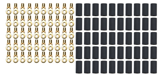 Ring Terminal #10 8-10 Ga w/Heat Shrink 50pk