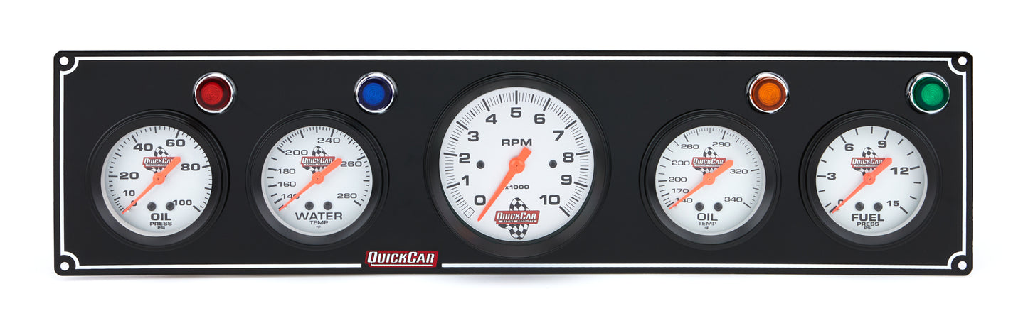 3-1 Gauge Panel OP/WT/OP /FP w/3-3/8in Tach Black