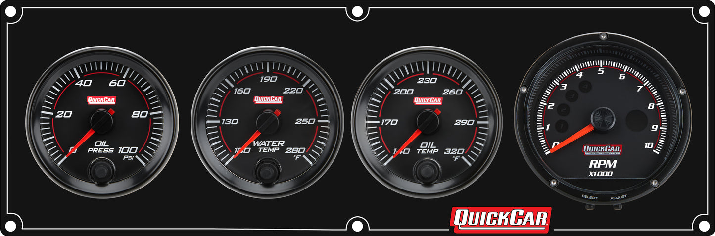 Redline 3-1 Gauge Panel OP/WT/OT w/Recall Tach