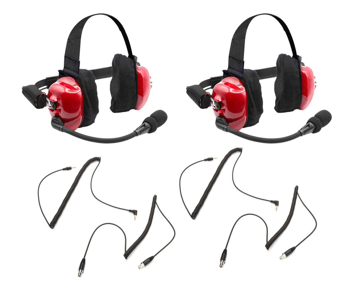 Headset Track Talk Red Linkable Intercom 2 Pack