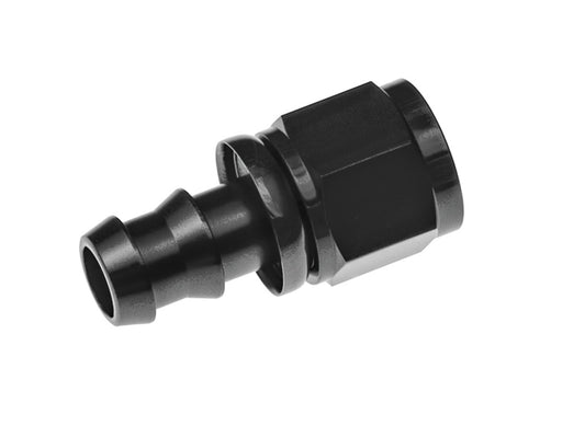 4AN Push Lock Hose End Str Black