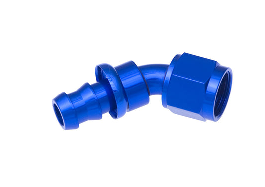 6AN Push Lock Hose End Blue 45-Deg