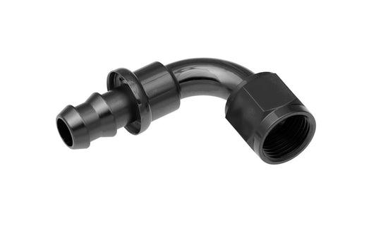 4AN Push Lock Hose End s- Black 90