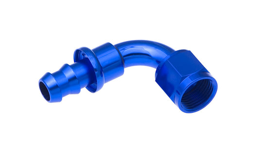 6AN Push Lock Hose End s- Blue 90