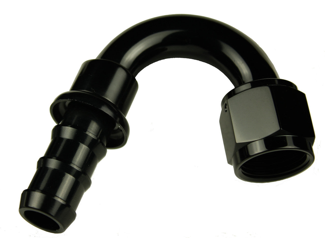 6AN Push Lock Hose End s- Black 150