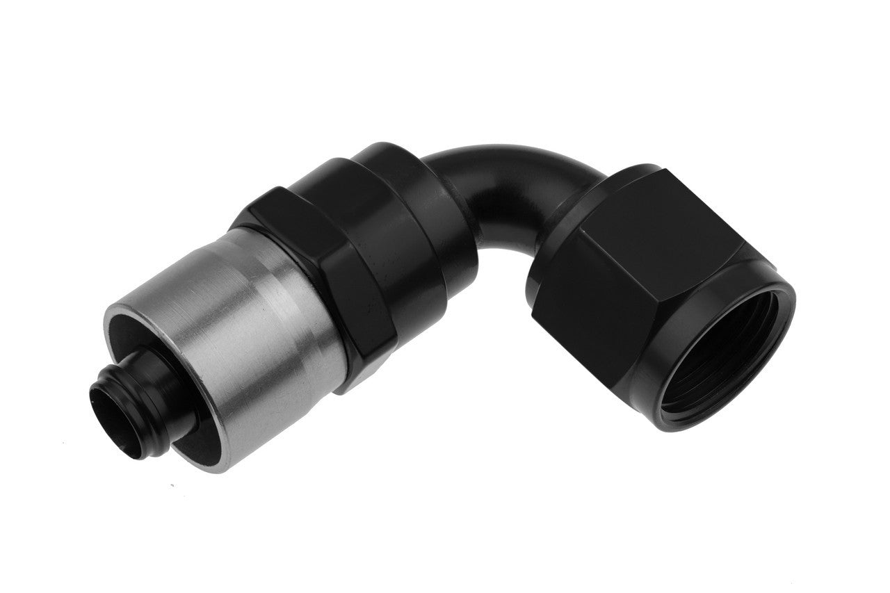 6AN Crimp Style Hose End Black 90