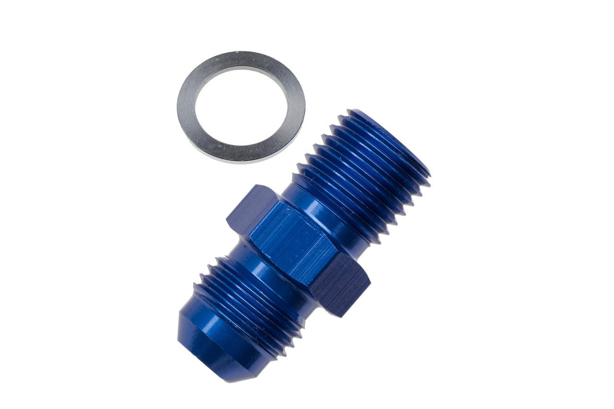 6AN Male Flare toM16x1.5 Inverted Adapter Blue