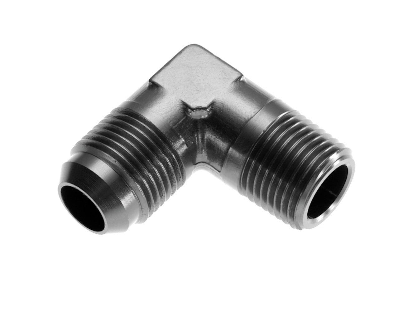 16AN 90Deg Male Adapter to 3/4in NPT Male Black