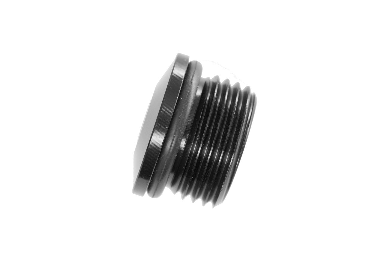 8AN O-Ring Port Plug Black Low Profile
