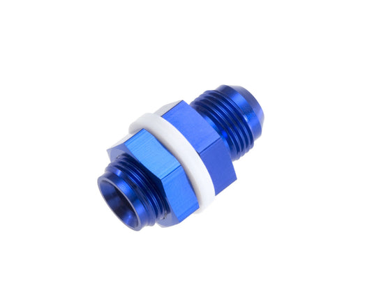 8AN Bulkhead Adapter Blue Male Male