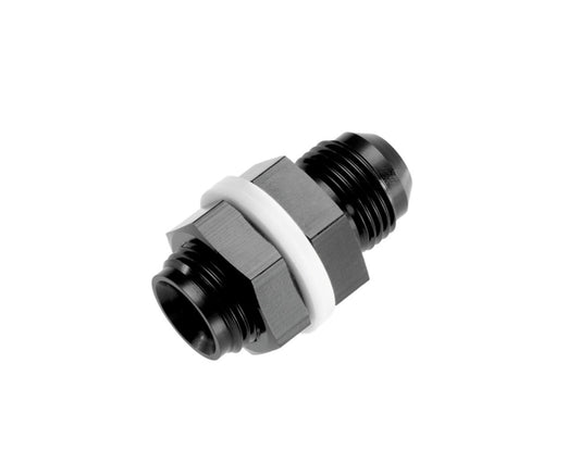 8AN Bulkhead Adapter Black Male Male