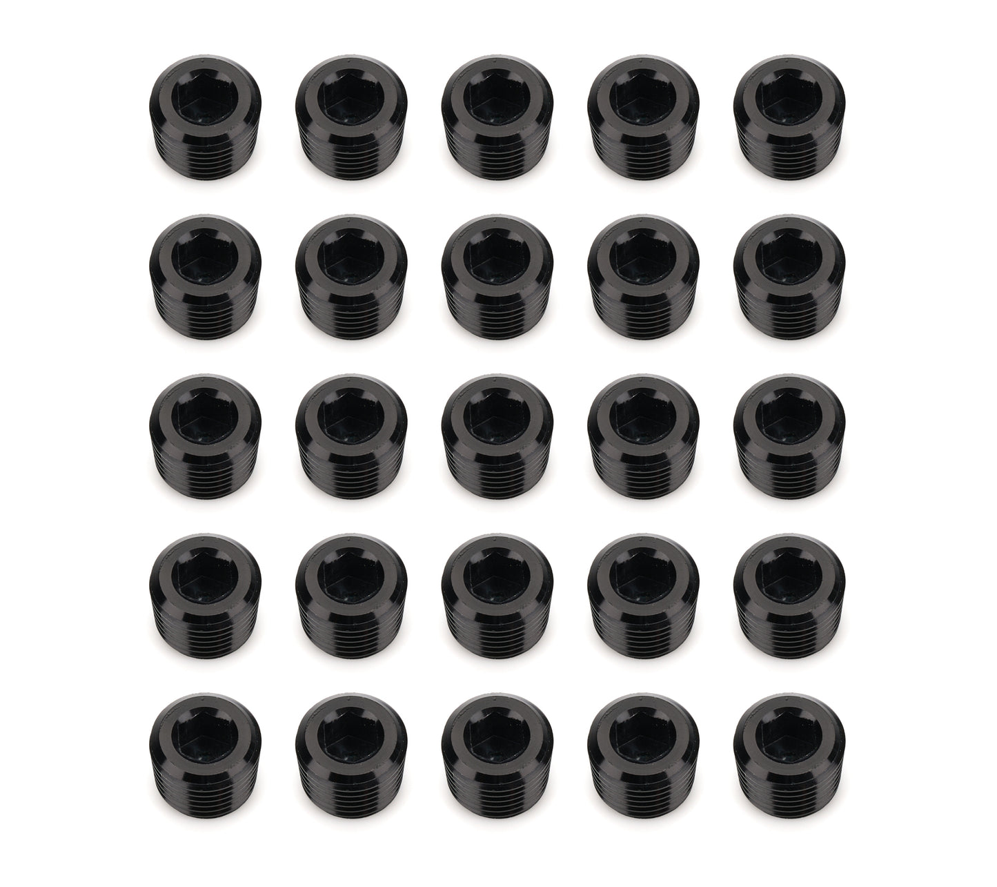 1/4in NPT Socket Head Pipe Plug 25/pkg Black