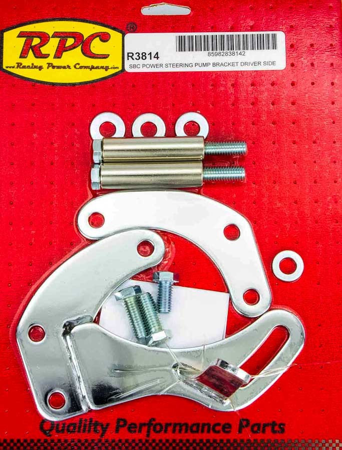 SBC Saginaw Power Steer Bracket Swp Chrome