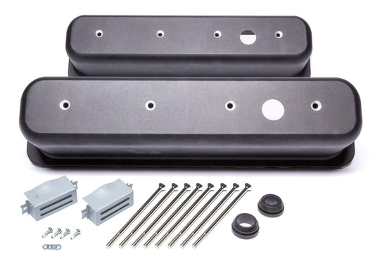 Black Aluminum SBC Valve Covers Center Bolt