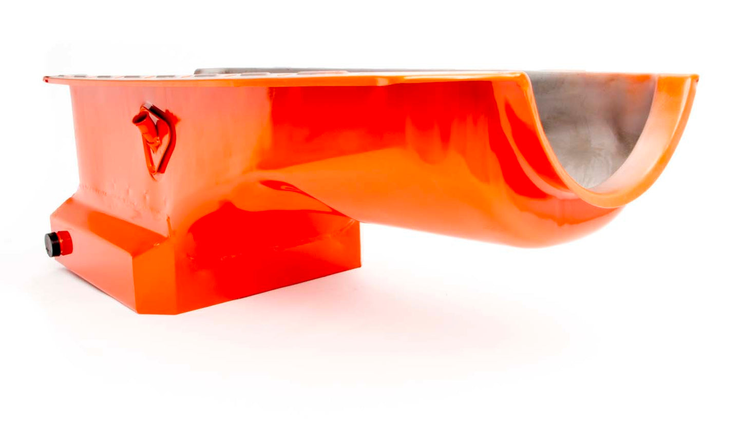 65-95 BBC Steel Drag Race Oil Pan Orange