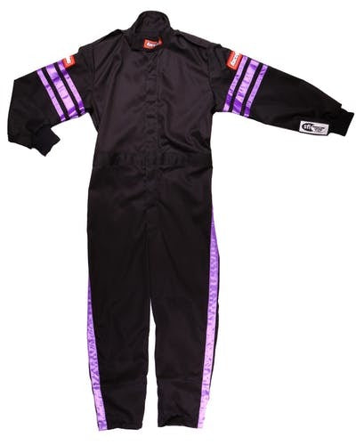 Black Suit Single Layer Kids Small Purple Trim