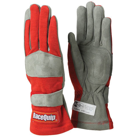 Gloves Single Layer Large Red SFI