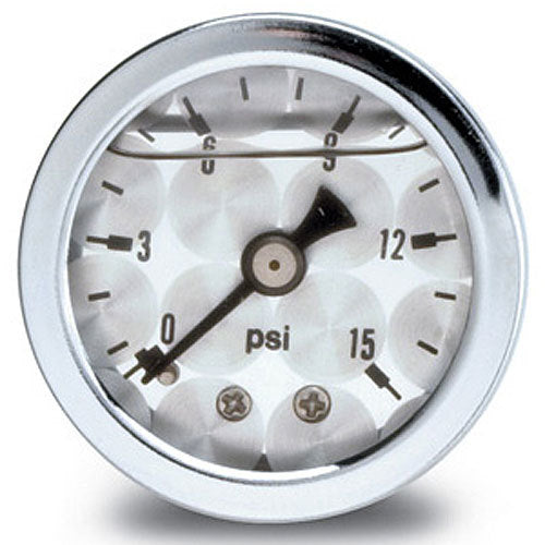 Gauge Fuel Pressure 15 PSI Liquid Filled