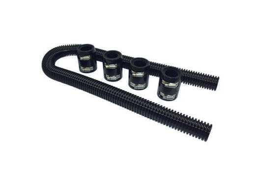 Radiator Hose Kit  48in w/Aluminum Caps Black