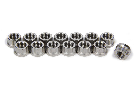 Header Flange Nut Set 12pt Titanium 14pcs