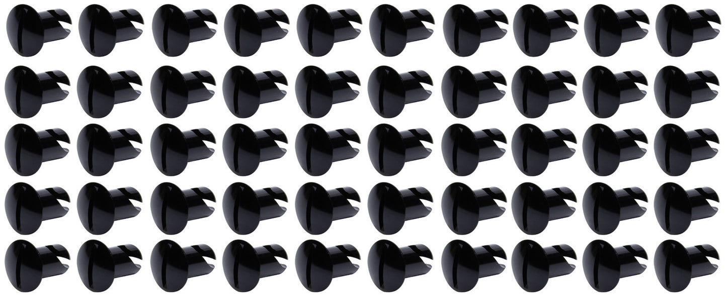 Oval Head Dzus Buttons .500 Long 50 Pack Black