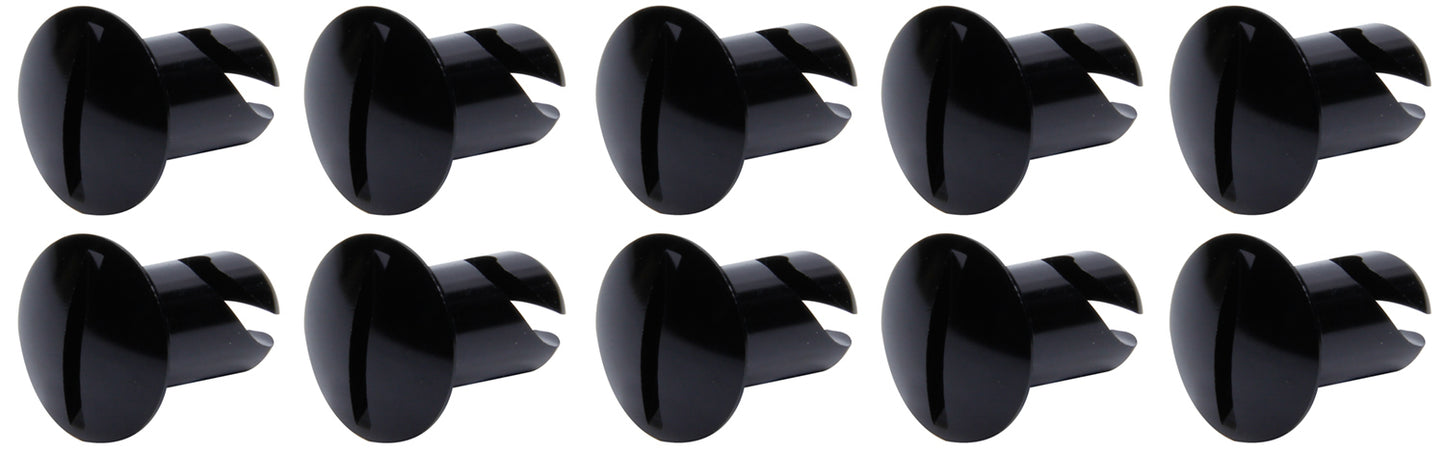 Oval Head Dzus Buttons .500 Long 10 Pack Black