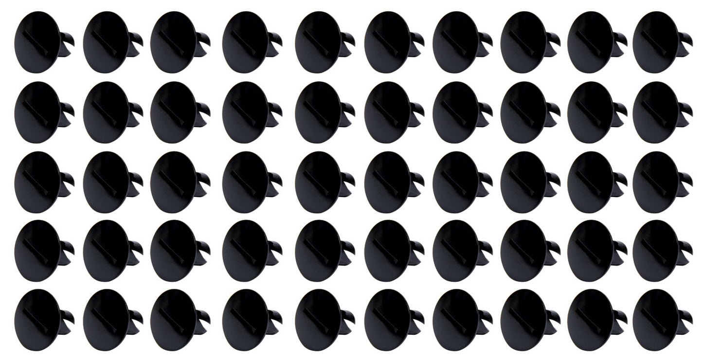 Large Head Dzus Buttons .500 Long 50 Pack Black