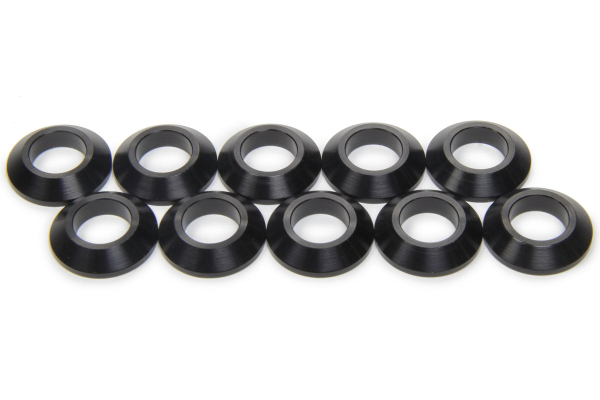 Tapered Spacers 1/2in ID 1/4in Thick Black 10pk