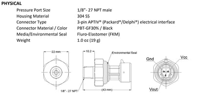 150PSI Gauge Pressure Sensor