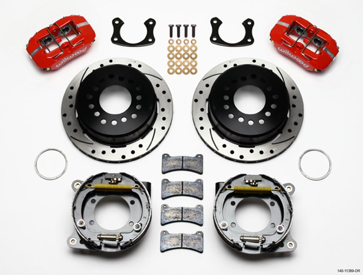 Rear Disc Brake Kit Big Ford Red Caliper Drilled