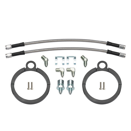 Flexline Kit 12in 3/8-24 to 90 Deg Clamp-On Tab